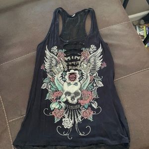 Studded Biker Tank Top